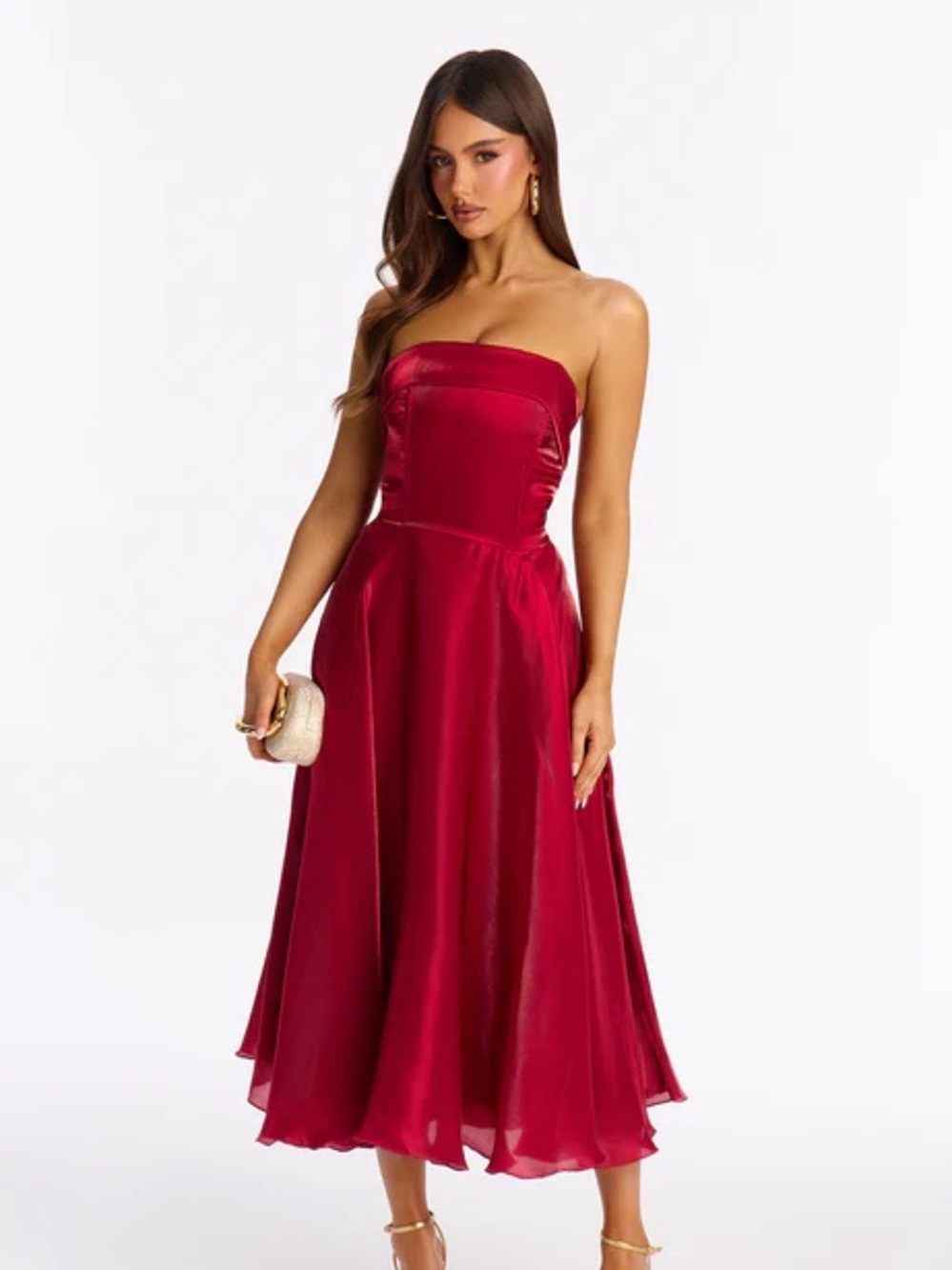 Tasha Strapless Organza Midi Dress NEW 🏷️